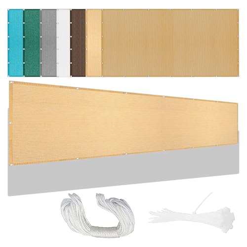 Sonnensegel Atmungsaktiv 401 x 429 cm Rechteckig Atmungsaktiv Sonnenschutz Windschutz Rechtwinklig Markise mit Spannseilen mit Ösen für Patio Hinterhof Rasengarten, Creme Farben von CHENGTT