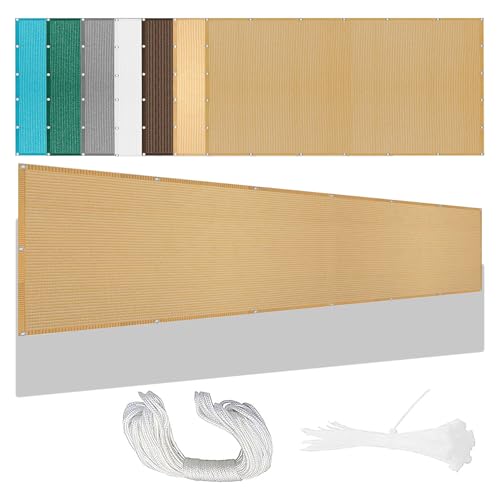 Sonnensegel Atmungsaktiv 405 x 425 cm Rechteckig Atmungsaktiv Sonnenschutz Windschutz Rechtwinklig Markise mit Spannseilen mit Ösen für Patio Hinterhof Rasengarten, Sandgelb von CHENGTT