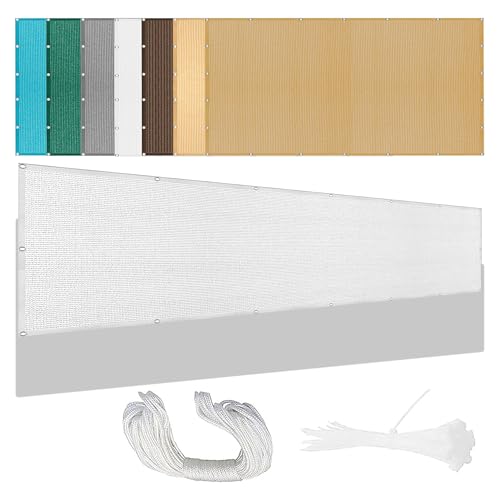 Sonnensegel Atmungsaktiv 410 x 419 cm Rechteckig Atmungsaktiv Sonnenschutz Windschutz Rechtwinklig Markise mit Spannseilen mit Ösen für Patio Hinterhof Rasengarten, Weiß von CHENGTT