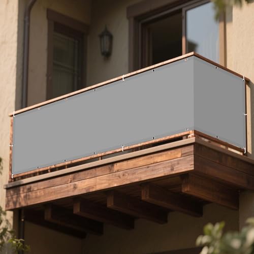 Sonnensegel Rechteckig 85 x 340 cm Rechteckig Wasserdicht Sonnenschutz Windschutz Terrassendach Sichtschutz mit Ösen Und Befestigungsseile für Garten Camping, Hellgrau Sonnensegel Rechteckig 85 x 340 cm Rechteckig Wasserdicht Sonnenschutz Windschutz Terrassendach Sichtschutz mit Ösen Und Befestigungsseile für Garten Camping, Hellgrau von CHENGTT