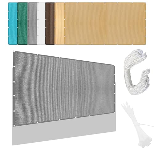 Sonnensegel Rechteckig Atmungsaktiv 420 x 620 cm Rechteckig Atmungsaktiv Sonnenschutz Windschutz Balkonbespannung Reißfest Vielen Größen mit Spannseilen für Garten Camping, Hellgrau Sonnensegel Rechteckig Atmungsaktiv 420 x 620 cm Rechteckig Atmungsaktiv Sonnenschutz Windschutz Balkonbespannung Reißfest Vielen Größen mit Spannseilen für Garten Camping, Hellgrau von CHENGTT