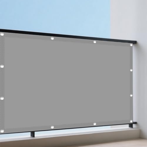 Sonnensegel Wasserdicht 55 x 500 cm Rechteckig Wasserdicht 98% UV Schutz Windschutz Markisenstoff Balkon Sichtschutz mit Ösen Und Befestigungsseile für Balkon Terrasse, Hellgrau Sonnensegel Wasserdicht 55 x 500 cm Rechteckig Wasserdicht 98% UV Schutz Windschutz Markisenstoff Balkon Sichtschutz mit Ösen Und Befestigungsseile für Balkon Terrasse, Hellgrau von CHENGTT