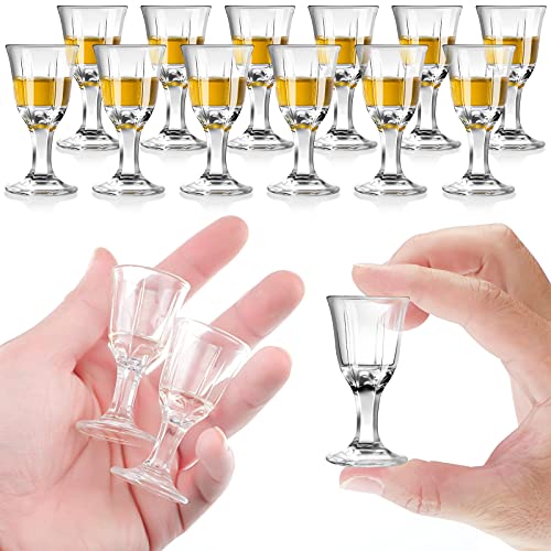 12 Stück 11,3 g Schnapsgläser klare Cordial Gläser Mini Weingläser Tequila Schnapsgläser mit Basis Whiskey Schnapsglas Set Kleine Glasbecher für Whisky Trinken von CHENGU