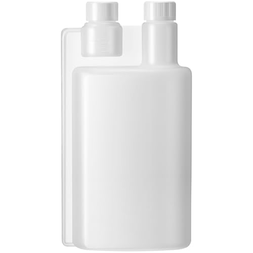Chengu Kunststoffflasche mit eingebautem Schnapsglas, Messflaschen, abgestufte Kammer mit Kappen, Flüssigkeitsspender zum Aufbewahren und Ausgießen für Konzerte, Reisen, Camping, Party (958 ml, 19 ml) von CHENGU