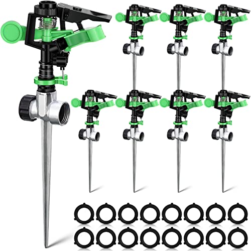 Sprinkler für Hof Garten Sprinkler 360 Grad Automatisch Rotierender Rasensprinkler mit Wasserstoppring Einstellbare Rotierende pulsierende Sprinkler für Hof Boden Gras Bewässerungssystem (8 Stück) Sprinkler für Hof Garten Sprinkler 360 Grad Automatisch Rotierender Rasensprinkler mit Wasserstoppring Einstellbare Rotierende pulsierende Sprinkler für Hof Boden Gras Bewässerungssystem (8 Stück) von CHENGU