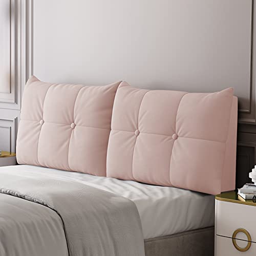 CHENGZ Lesekissen Kopfteil Rückenkissen Kissen Samt Rückenlehne Bett Gepolstert Rückenpolster Spleißdesign Nachttischkissen Schlafzimmer Verwandeln Abnehmbar Waschbar,Pink-150x60x10cm CHENGZ Lesekissen Kopfteil Rückenkissen Kissen Samt Rückenlehne Bett Gepolstert Rückenpolster Spleißdesign Nachttischkissen Schlafzimmer Verwandeln Abnehmbar Waschbar,Pink-150x60x10cm von CHENGZ