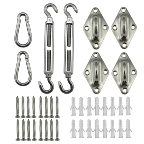 1 Satz Edelstahl-Sonnensegel-Befestigungsbeschläge for Sonnensegel-Überdachungen, Zubehör-Set, Sicherheits-Sonnendach-Befestigung, Heimzubehör Karabinerhaken 1 Satz Edelstahl-Sonnensegel-Befestigungsbeschläge for Sonnensegel-Überdachungen, Zubehör-Set, Sicherheits-Sonnendach-Befestigung, Heimzubehör Karabinerhaken von CHENHOJU