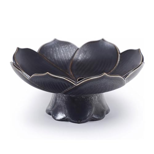 CHENHOJU Obstschale aus Keramik, Obstteller im kreativen Lotus-Design, Obsttablett mit Abtropffläche, Dessert-Servierschale, Tablett, Präsentationsständer, Anbietschale(Groen) von CHENHOJU