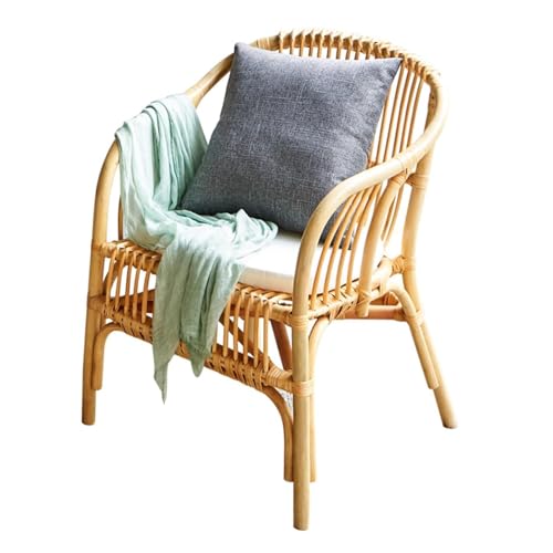 CHENHOJU Rattanstuhl, dekorativer Rattanstuhl mit Armlehnen, gepolsterter Freizeitsessel für Wohnzimmer, Schlafzimmer, Balkon, Terrasse, Loungestühle, Rattan-Akzentstuhl CHENHOJU Rattanstuhl, dekorativer Rattanstuhl mit Armlehnen, gepolsterter Freizeitsessel für Wohnzimmer, Schlafzimmer, Balkon, Terrasse, Loungestühle, Rattan-Akzentstuhl von CHENHOJU