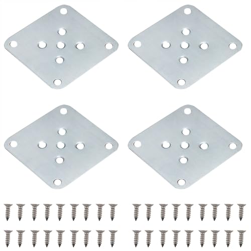 CHENJIN 4 x Sofa-Holzbeinbefestigung, Eisenplatte mit Schrauben, 70 x 70 x 1,2 mm, Möbelverbindung, Installationsplatte, Hardware-Zubehör für Sofa- und Schrankreparatur und Ersatzhalterungen CHENJIN 4 x Sofa-Holzbeinbefestigung, Eisenplatte mit Schrauben, 70 x 70 x 1,2 mm, Möbelverbindung, Installationsplatte, Hardware-Zubehör für Sofa- und Schrankreparatur und Ersatzhalterungen von CHENJIN