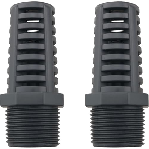 CHENJIN Aquarium-Siebfilter mit 3/4-Zoll-Außengewinde, PVC, durchlässig, für Aquarium, Teich, Aquakultur, Schwarz, 2 Stück von CHENJIN