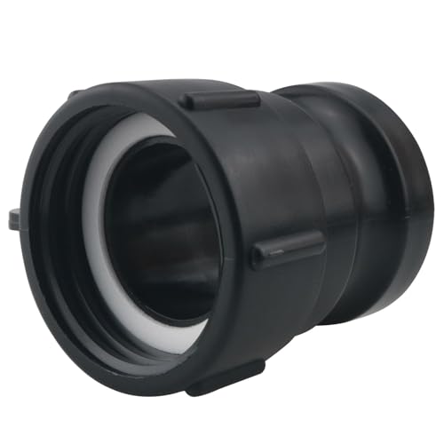 CHENJIN IBC Tonne Eimer Fitting Adapter 60mm dicker Draht auf 5.1 cm Stecker Anschluss von zwei Rohren oder Schläuchen Nockenrillenfitting zum Anschluss an männliche Nutadapter schwarz von CHENJIN