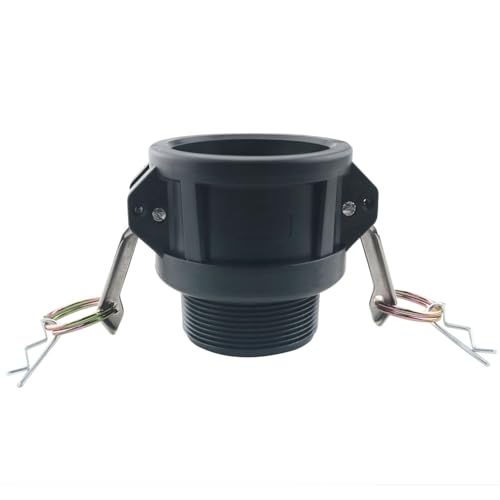 CHENJIN IBC Tonneau Kunststoff-Adapter, 5,1 cm, weiblich auf männlich, Polypropylen-Nockenrillen-Armatur zum Anschluss von zwei Rohren von CHENJIN
