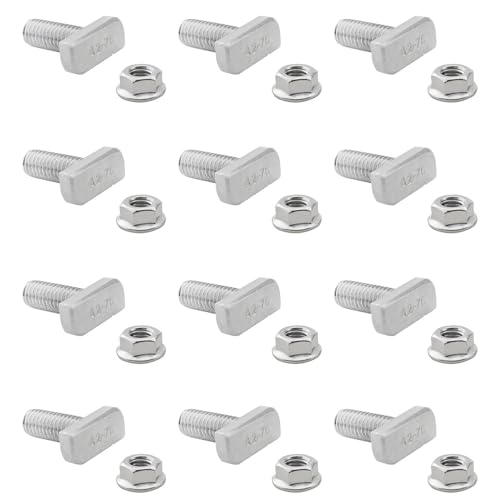 CHENJIN T-Bolzen aus Edelstahl mit 12 Sechskant-Flanschmuttern, M8 x 20 mm, silberfarbene Vierkantkopfschrauben für Photovoltaik-Steckplätze für die Montage von Möbeln, Lautsprechern, Rollen, 12 Stück CHENJIN T-Bolzen aus Edelstahl mit 12 Sechskant-Flanschmuttern, M8 x 20 mm, silberfarbene Vierkantkopfschrauben für Photovoltaik-Steckplätze für die Montage von Möbeln, Lautsprechern, Rollen, 12 Stück von CHENJIN