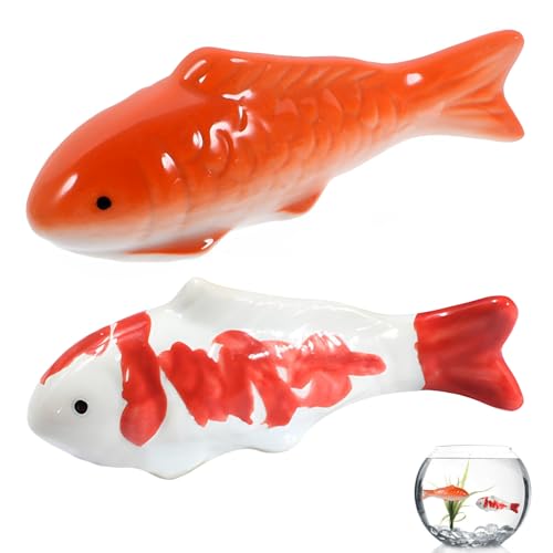 CHENKEE Aquarium Deko,2 Stück Keramik Schwimmende Fische,Schwimmende Koi-Fische,Fisch Tank Ornament Ornamente, Miniteich Deko,Geeignet für Teich, Aquarium, Fisch Tank Dekoration CHENKEE Aquarium Deko,2 Stück Keramik Schwimmende Fische,Schwimmende Koi-Fische,Fisch Tank Ornament Ornamente, Miniteich Deko,Geeignet für Teich, Aquarium, Fisch Tank Dekoration von CHENKEE