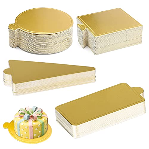 Mousse Cake Base,CHENKEE 120 Stücke Mini Mousse Kuchen Bretter Gold Papier Cupcake Dessert Zeigt Tray Kuchenplatte Cake Boards Tortenpappe zum Dekorieren und Servieren Kuchenböden Karton von CHENKEE