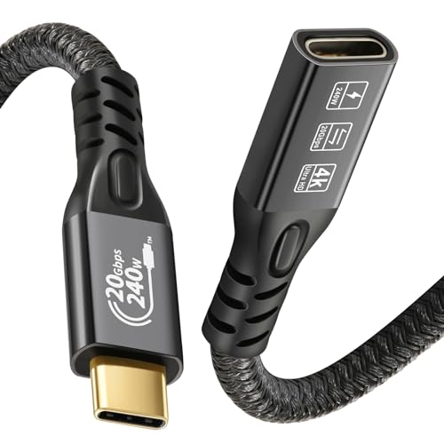 CHENLENIC 20Gbps USB C 3.2 Verl?ngerungskabel, USBC 3.2 Gen2 Typ-c Stecker zu Buchse Extender Kabel Ultra HD 4K@60Hz 240W Laden 20Gbps Daten¨¹bertragung mit externer SSD eGPU von CHENLENIC