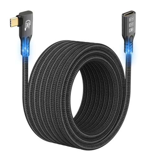 CHENLENIC 20Gbps USB C 3.2 Verl?ngerungskabel,5M 90 Grad USBC 3.2 Gen2 Typ-c Stecker zu Buchse Extender Kabel Ultra HD 4K@60Hz 240W Laden 20Gbps Daten¨¹bertragung Kompatibel mit externer SSD CHENLENIC 20Gbps USB C 3.2 Verl?ngerungskabel,5M 90 Grad USBC 3.2 Gen2 Typ-c Stecker zu Buchse Extender Kabel Ultra HD 4K@60Hz 240W Laden 20Gbps Daten¨¹bertragung Kompatibel mit externer SSD von CHENLENIC