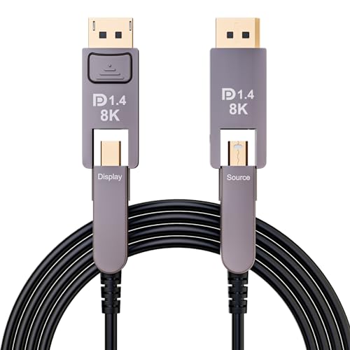 CHENLENIC Displayport 8K Fiber Optic Cable Displayport 1.4 to Mini DP Fiber Optic Cable, Thunderbolt 2 Compatible, for MacBook Pro/Air suface pro (T0206-15M) von CHENLENIC