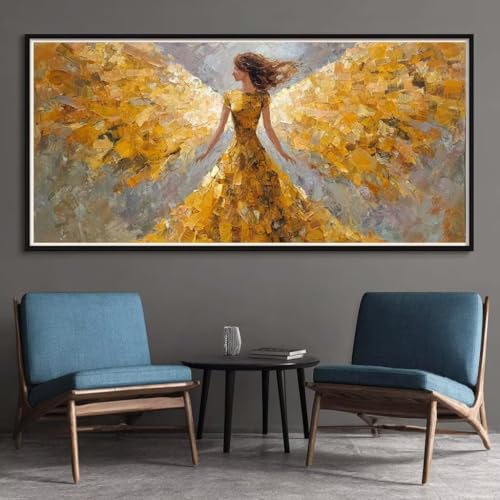 Diamond Painting Erwachsene Groß XXL 70x140cm, 5D Diamant Painting Bilder Gold Vollbohrer Diamond-Painting Engel Diamant Kunst Malerei Stickerei Kreuzstich Basteln Set für Home Wand Décor (RD2) von CHENLICXLF