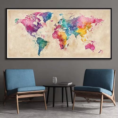 Diamond Painting Erwachsene Groß XXL 90x180cm, 5D Diamant Painting Bilder Retro Eckige Steine Diamond-Painting Karte Diamant Kunst Malerei Stickerei Kreuzstich Basteln Set für Home Wand Décor (SQ4) von CHENLICXLF