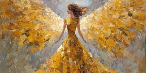 Diamond Painting Gold XXL 80x160cm, 5D DIY Square Drill Diamond Painting Erwachsene, Engel Diamant Painting Bilder, Mosaikherstellung Basteln Erwachsene für Geschenk Zuhause Wand Dekoration (SQ2) von CHENLICXLF