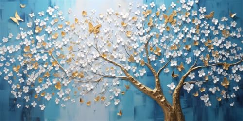 Diamond Painting Großer Baum, 5D Diamond Painting Groß XXL 30x60cm, DIY Diamant Painting Bilder Goldener Schmetterling Diamant Malerei Cross Stitch Stickerei Kunsthandwerk für Erwachsene (RD13) von CHENLICXLF