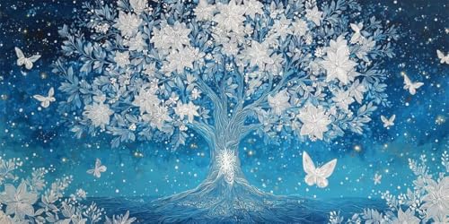 Diamond Painting Großer Baum XXL 60x120cm, 5D DIY Square Drill Diamond Painting Erwachsene, Schmetterling Diamant Painting Bilder, Mosaikherstellung Basteln Erwachsene für Wand Dekoration (SQ8) von CHENLICXLF