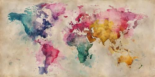 Diamond Painting Karte, 5D Diamond Painting Eckige Steine Groß XXL 30x80cm, DIY Diamant Painting Bilder Retro Diamant Malerei Cross Stitch Stickerei Set für Erwachsene, Haus Wanddekorationen (SQ3) von CHENLICXLF