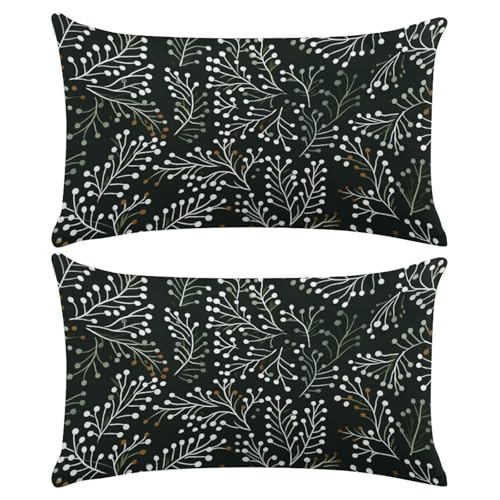 Kissenbezug 70x90 2et Set Samt Kissenbezüge Kissenhülle Dekokissen Dunkelgrün Sofakissen Zierkissen Couchkissen Dekorative Sofa Kissen Blumen für Couch Schlafzimmer Wohnzimmer 70 x 90 cm (XY59) von CHENLICXLF