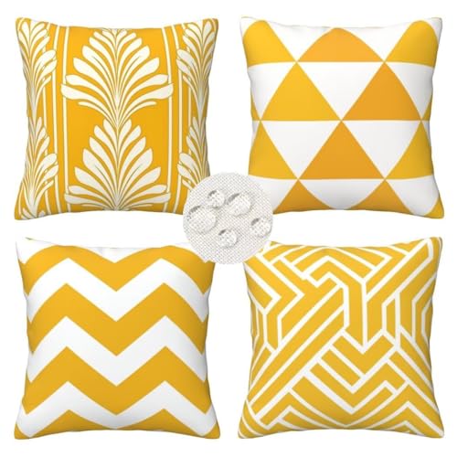 Outdoor Kissen Wetterfest Kissenbezug 35x35 4er Set Geometrisch Kissenbezüge Dekorative Outdoorkissen Gelb Sofakissen Zierkissenbezüge Couch Kissen für Sofa Wohnzimmer Patio Garten Deko Kissen -LI298 Outdoor Kissen Wetterfest Kissenbezug 35x35 4er Set Geometrisch Kissenbezüge Dekorative Outdoorkissen Gelb Sofakissen Zierkissenbezüge Couch Kissen für Sofa Wohnzimmer Patio Garten Deko Kissen -LI298 von CHENLICXLF