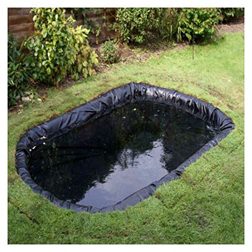 PVC Teichfolie Schwarz, 5 m x 7 m 5 m x 6 m Teichfolie Gartenteich HDPE für Fischteich Bachbrunnen Wassergarten Wassergarten, UV und Witterungsbeständig Teichfolie Garte(Size:5x5M(16x16ft),Color:20S) von CHENLYD