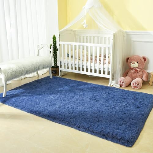 CHENMIAO Teppich Wohnzimmer 250 x 270 cm Bettvorleger Anti Rutsch Extra Große Flauschig Flauschiger Teppich Anti-Rutsch-Rückseite für Kinderzimmer Schlafzimmer, Dunkelblau CHENMIAO Teppich Wohnzimmer 250 x 270 cm Bettvorleger Anti Rutsch Extra Große Flauschig Flauschiger Teppich Anti-Rutsch-Rückseite für Kinderzimmer Schlafzimmer, Dunkelblau von CHENMIAO
