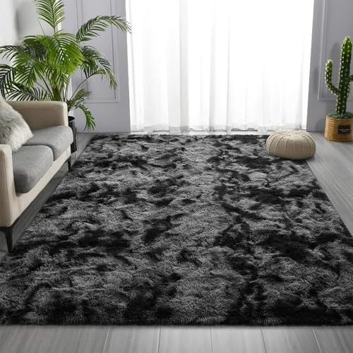 CHENMIAO Teppich Wohnzimmer 90 x 110 cm Bettvorleger Anti Rutsch Extra Große Flauschig Teppich Schlafzimmer Anti-Rutsch-Rückseite für Schlafzimmer Kinderzimmer, Dunkelgrau CHENMIAO Teppich Wohnzimmer 90 x 110 cm Bettvorleger Anti Rutsch Extra Große Flauschig Teppich Schlafzimmer Anti-Rutsch-Rückseite für Schlafzimmer Kinderzimmer, Dunkelgrau von CHENMIAO