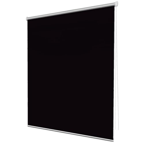 Doppelrollo Klemmfix Ohne Bohren 105 x 90 cm Blickdicht Hitzeschutz Klemmrollo Tür Fenster Rollo Einfache Installation für Fenster und Türen, Schwarz von CHENMIAO