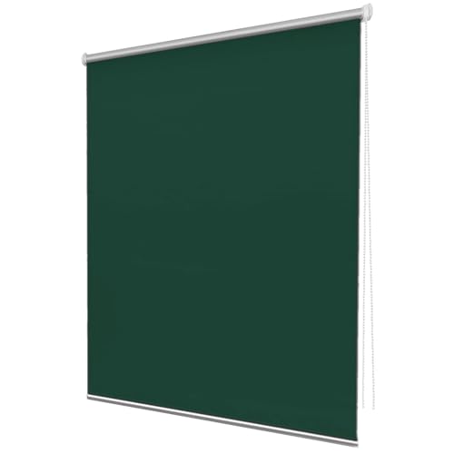 Doppelrollo Klemmfix Ohne Bohren 65 x 80 cm Blickdicht Hitzeschutz Sichtschutz Wärmeschutzrollo Einfache Installation für Fenster und Türen, Dunkelgrün von CHENMIAO