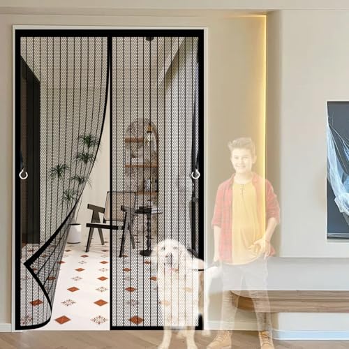 Fliegengitter Tür 132 x 159 cm Katzenkrallen Sicher, Stärkere Magneten Insektenschutz Fliegenvorhang Kinderleichte Klebemontage Ohne Bohren für Balkontür/Terrassentür, Schwarz Fliegengitter Tür 132 x 159 cm Katzenkrallen Sicher, Stärkere Magneten Insektenschutz Fliegenvorhang Kinderleichte Klebemontage Ohne Bohren für Balkontür/Terrassentür, Schwarz von CHENMIAO