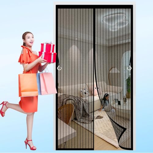 Fliegengitter Tür 147 x 248 cm Extra Starke Magnete Magnet-Verschluss Magnetische Moskitonetz Vorhang Kinderleichte Klebemontage Ohne Bohren für Kellertür Und Terrassentür, Schwarz Fliegengitter Tür 147 x 248 cm Extra Starke Magnete Magnet-Verschluss Magnetische Moskitonetz Vorhang Kinderleichte Klebemontage Ohne Bohren für Kellertür Und Terrassentür, Schwarz von CHENMIAO