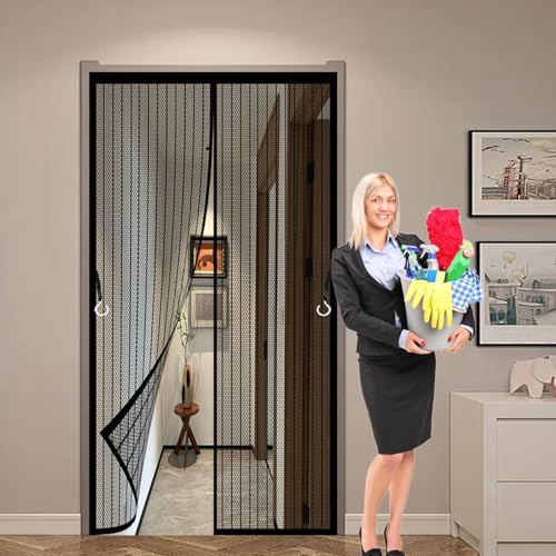 Fliegengitter Tür 168 x 254 cm Extra Starke Magnete Magnet-Verschluss Insektenschutzgitter mit Selbstklebendes Klettband für Kellertür Balkontür, Schwarz Fliegengitter Tür 168 x 254 cm Extra Starke Magnete Magnet-Verschluss Insektenschutzgitter mit Selbstklebendes Klettband für Kellertür Balkontür, Schwarz von CHENMIAO