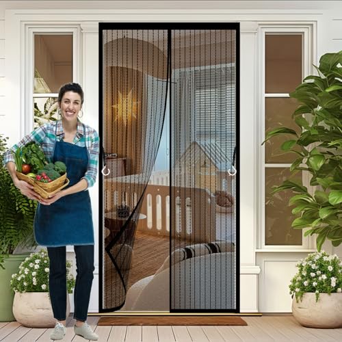 Fliegengitter Tür 92 x 268 cm Extra Starke Magnete Magnet-Verschluss Magnet Insektenschutz Balkontür Kinderleichte Klebemontage Ohne Bohren für Kellertür Und Terrassentür, Schwarz Fliegengitter Tür 92 x 268 cm Extra Starke Magnete Magnet-Verschluss Magnet Insektenschutz Balkontür Kinderleichte Klebemontage Ohne Bohren für Kellertür Und Terrassentür, Schwarz von CHENMIAO