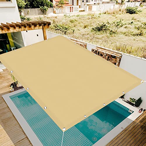 Rechteckig Sonnensegel Wasserdicht 1.4 x 2.2 m 98% UV-Schutz Segel Baldachin Reißfest Wetterfest für Patio Hinterhof Rasengarten, Sandgelb von CHENMIAO