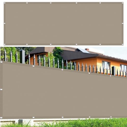 Sichtschutz mit Ösen 150 x 500 cm Wetterschutz Sonnenschutz Sonnendach Beschattung 98% Uv-Schut Wetterschutz mit Seil für Draußen Patio Terrasse Camping, Taupe Sichtschutz mit Ösen 150 x 500 cm Wetterschutz Sonnenschutz Sonnendach Beschattung 98% Uv-Schut Wetterschutz mit Seil für Draußen Patio Terrasse Camping, Taupe von CHENMIAO