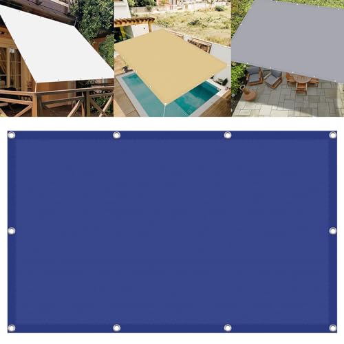 Sichtschutz mit Ösen 2.2 x 2.4 m Wetterschutz Sonnenschutz Schattenspender Garten Balkon Witterungsbeständig mit Ösen für Draußen Patio Terrasse Camping, Dunkelblau von CHENMIAO