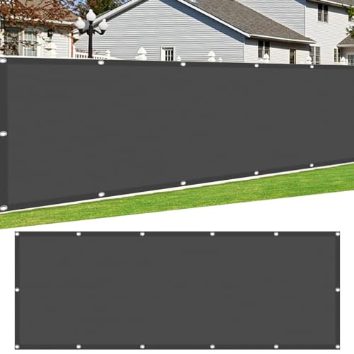 Sonnenschutz Quadrat 110 x 250 cm Sonnenschutz Windschutz Terrassendach Sichtschutz Garten UV Schutz Wetterfest mit Ösen für Garten Terrasse Balkon Schwimmbad, Dunkelgrau von CHENMIAO