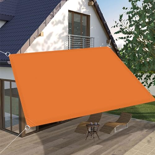Sonnenschutz Quadrat 2 x 2 m Rechteckig Schattierungsnetz Sichtschutz Tarp Premium PES Polyester Imprägniert für Garten Terrasse Balkon Schwimmbad, Orange von CHENMIAO