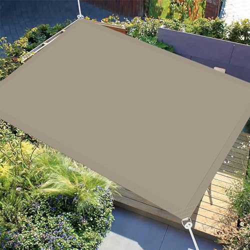 Sonnenschutz Quadrat 5 x 8.5 m Wasserdicht Schattennetz Gewächshaus 98% Uv-Schut Wetterschutz mit Seil für Garten Terrasse Balkon Schwimmbad, Taupe von CHENMIAO