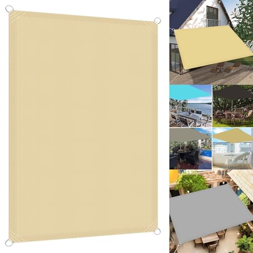 Sonnenschutz Sunsegel 1 x 2 m Wetterschutz Sonnenschutz Schattennetz Segeltuch Meterware UV Schutz Reißfest Wetterfest für Garten Terrasse Outdoor Camping, Creme Farben von CHENMIAO