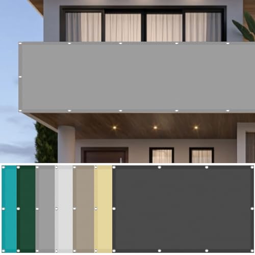 Sonnenschutz inkl Befestigungsseile 170 x 170 cm Wetterschutz Sonnenschutz Schattennetz Segeltuch Meterware 98% Uv-Schut Wetterschutz mit Seil für Garten Terrasse Outdoor Camping, Hellgrau von CHENMIAO