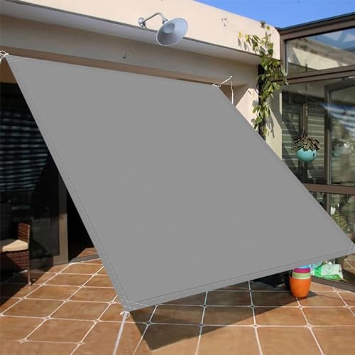 Sonnenschutz inkl Befestigungsseile 7.5 x 8 m Wasserdicht Markisenstoff Markise UV Schutz Reißfest Wetterfest für Draußen Patio Terrasse Camping, Hellgrau von CHENMIAO