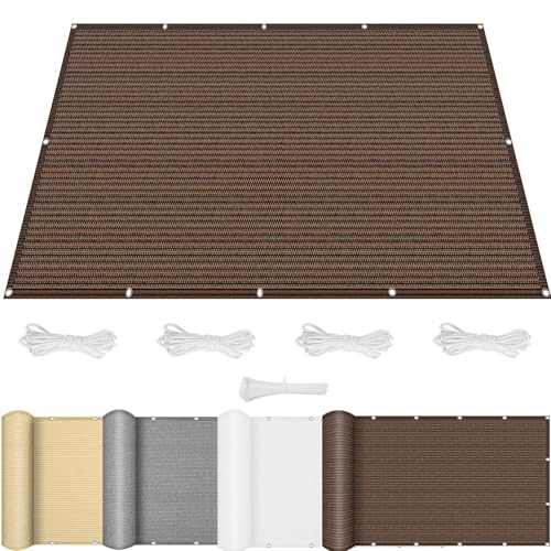 Sonnensegel 200 x 200 cm Sonnenschutz 95% Uv-Schutz Atmungsaktiv, Outdoor Pergola Markise mit Kordel & Kabelbinder, Machen Sondergrößen für Außenbereich, Terrasse, Balkon, Braun von CHENMIAO